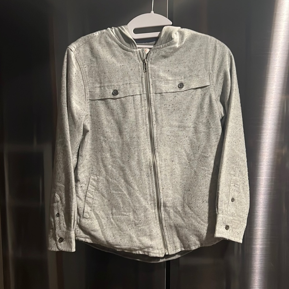 Boys Grey Hooded Sweater Jacket